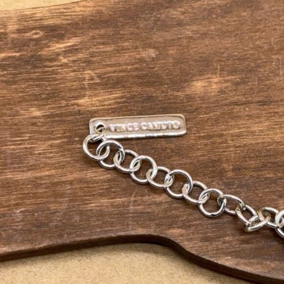 Vince Camuto Necklace Silver Tone Chunky Box Chain Long High Polished 30"- 31.5" - Picture 7 of 7